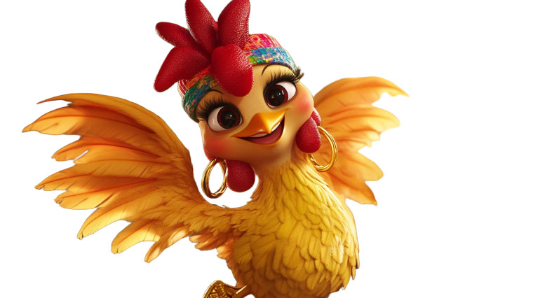 Reggae Hen Portrait Vinyl Car Decal Sticker – Waterproof & UV-Resistant 8"