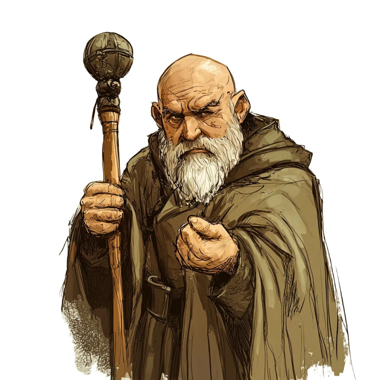 Bald Dwarf Priest Vinyl Car Decal Sticker – Waterproof & UV-Resistant 8"