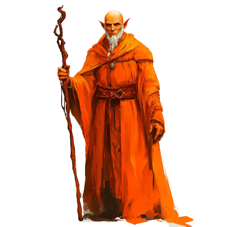 Orange Elf Priest Vinyl Car Decal Sticker – Waterproof & UV-Resistant 8"