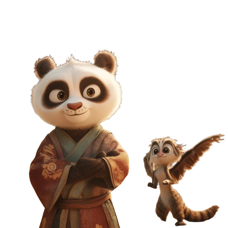 Kung Fu Panda Ensemble Vinyl Car Decal Sticker – Waterproof & UV-Resistant 8"