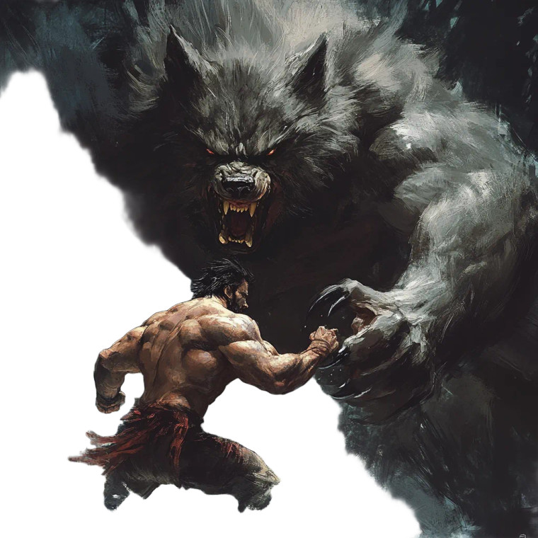 Muscle Vs Werewolf Vinyl Car Decal Sticker – Waterproof & UV-Resistant 8"