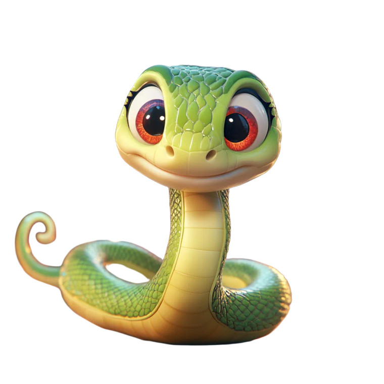 Cute Snake Animation Vinyl Car Decal Sticker – Waterproof & UV-Resistant 8"