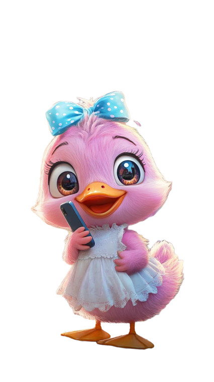 Pink Duckling Calling Vinyl Car Decal Sticker – Waterproof & UV-Resistant 8"