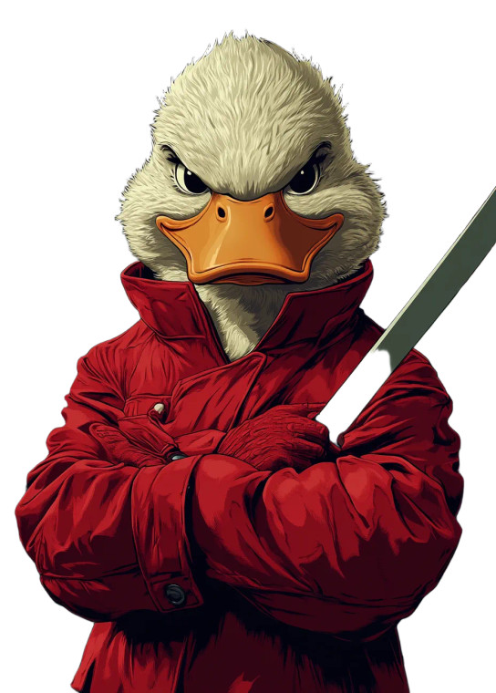 Duck Hitman Meme Vinyl Car Decal Sticker – Waterproof & UV-Resistant 8"