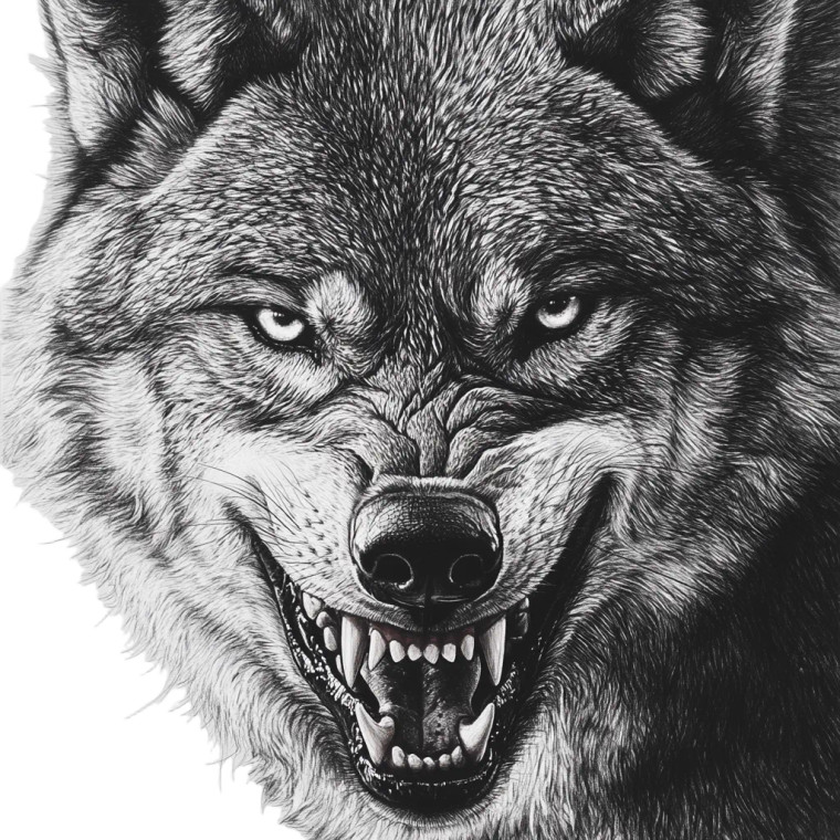 Aggressive Wolf V3 Vinyl Car Decal Sticker – Waterproof & UV-Resistant 8"