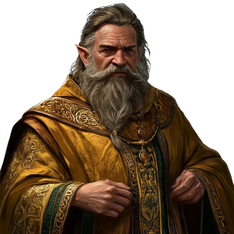 Dwarven Golden Priest Vinyl Car Decal Sticker – Waterproof & UV-Resistant 8"