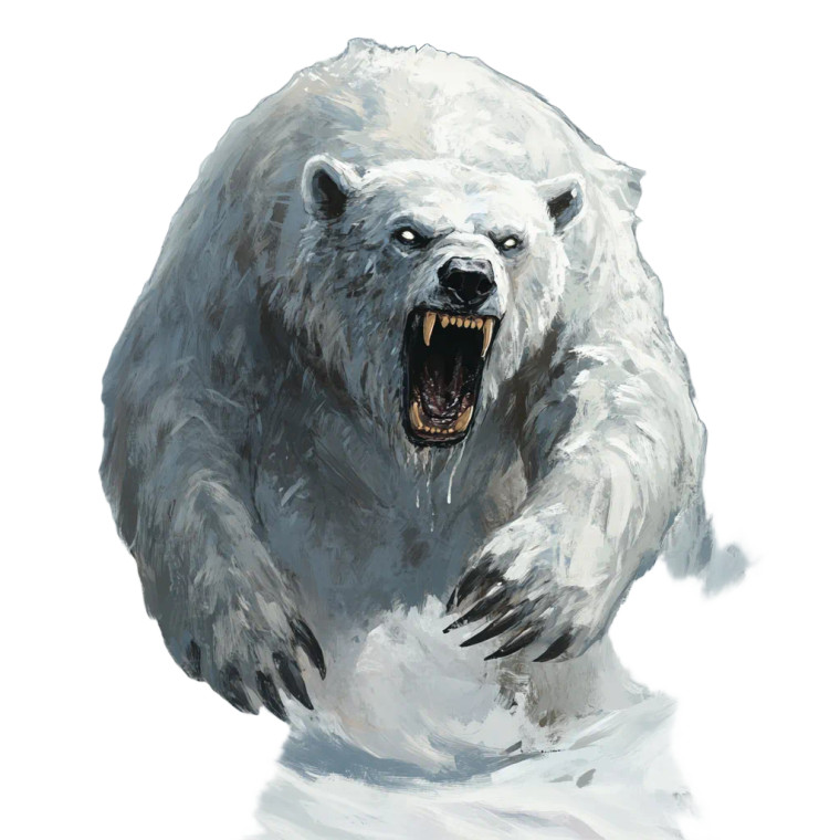 Dire Polar Bear Vinyl Car Decal Sticker – Waterproof & UV-Resistant 8"