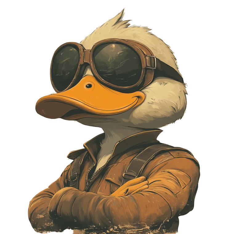 Vintage Duck Pilot Vinyl Car Decal Sticker – Waterproof & UV-Resistant 8"