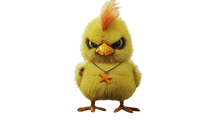 Sinister Yellow Chick Vinyl Car Decal Sticker – Waterproof & UV-Resistant 8"