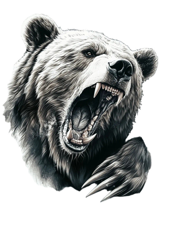 Angry Bear Tattoo Vinyl Car Decal Sticker – Waterproof & UV-Resistant 8"