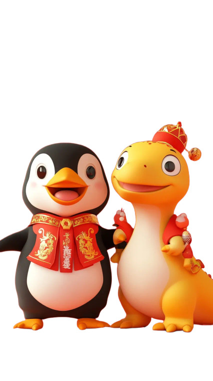 Festive Cartoon Duo Vinyl Car Decal Sticker – Waterproof & UV-Resistant 8"