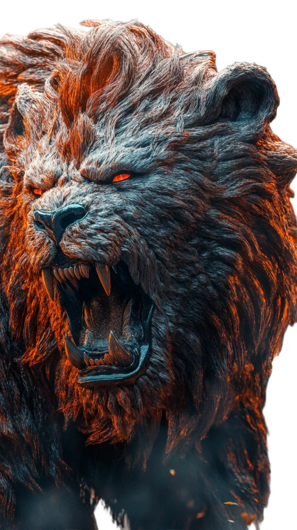 Lion-Bear Hybrid Vinyl Car Decal Sticker – Waterproof & UV-Resistant 8"