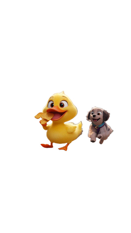 Happy Duck Eating Chips Vinyl Car Decal Sticker – Waterproof & UV-Resistant 8"
