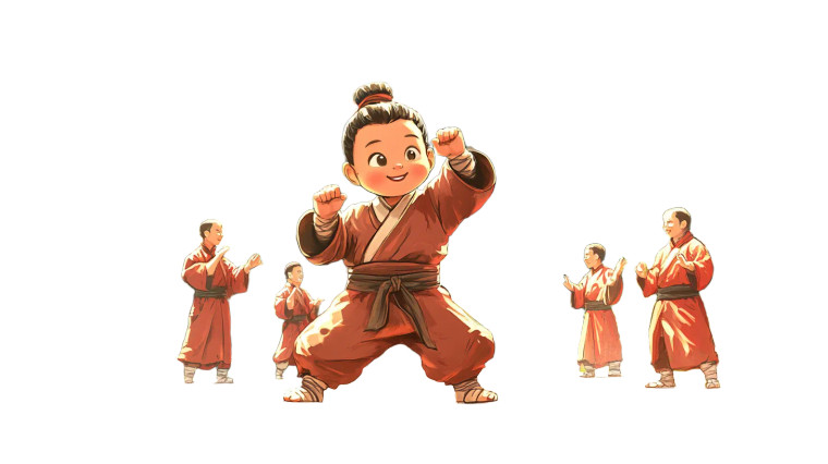 Kung Fu Warrior Child Vinyl Car Decal Sticker – Waterproof & UV-Resistant 8"