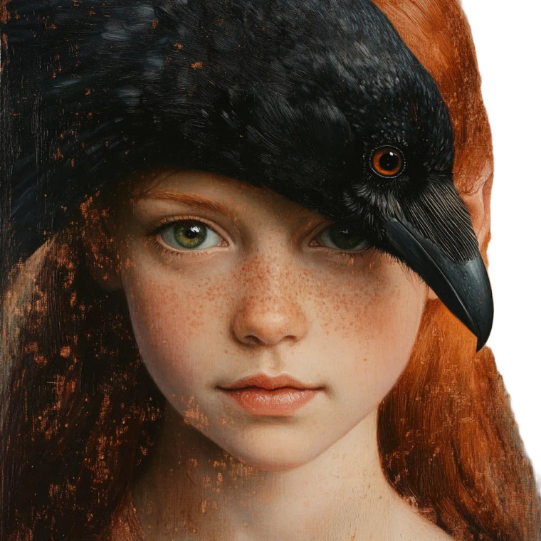 Ginger Girl Raven Vinyl Car Decal Sticker – Waterproof & UV-Resistant 8"