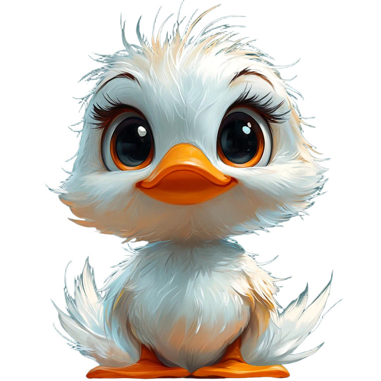 Chibi Duck Mascot Vinyl Car Decal Sticker – Waterproof & UV-Resistant 8"