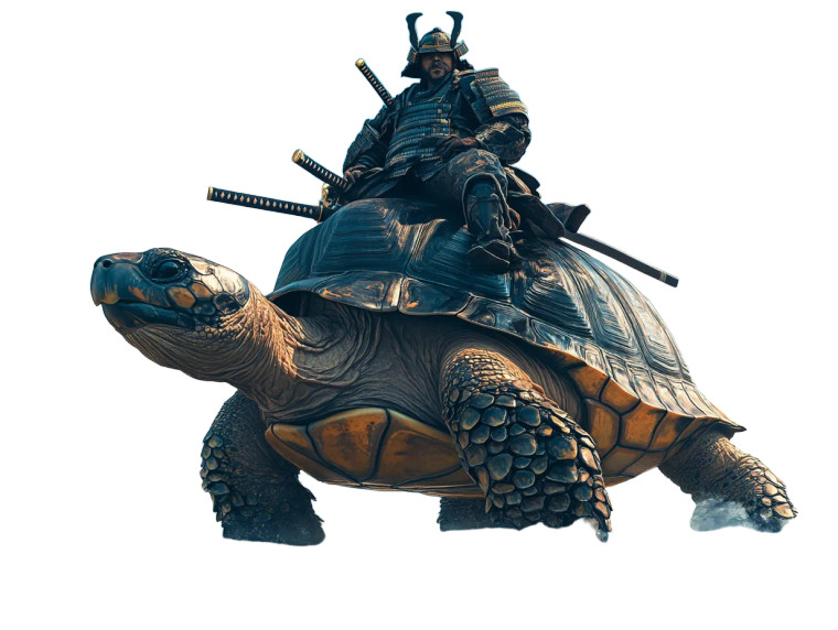 Samurai On Turtle Vinyl Car Decal Sticker – Waterproof & UV-Resistant 8"