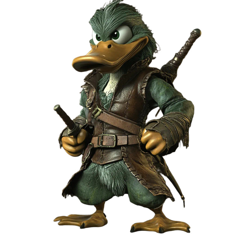 D&D Duck Rogue Vinyl Car Decal Sticker – Waterproof & UV-Resistant 8"