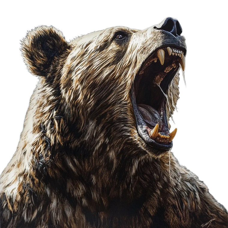 Roaring Bear V4 Vinyl Car Decal Sticker – Waterproof & UV-Resistant 8"