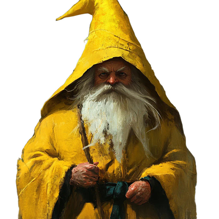 Yellow-Robed Gnome Vinyl Car Decal Sticker – Waterproof & UV-Resistant 8"