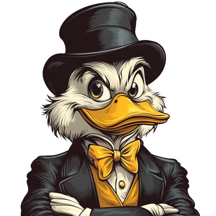 Uncle Scrooge Ancap Vinyl Car Decal Sticker – Waterproof & UV-Resistant 8"