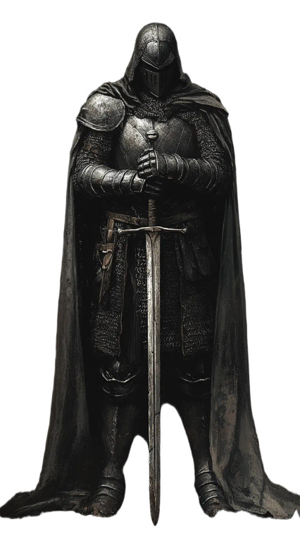 Gothic Knight Illustration Vinyl Car Decal Sticker – Waterproof & UV-Resistant 8"