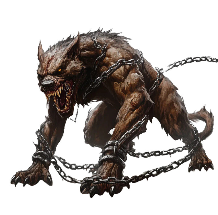 Chained Hound Creature Vinyl Car Decal Sticker – Waterproof & UV-Resistant 8"