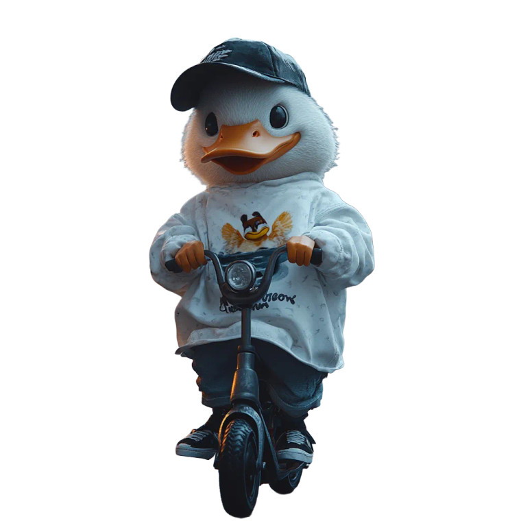 Duck On Scooter Vinyl Car Decal Sticker – Waterproof & UV-Resistant 8"