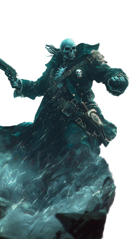 Skeleton Lich Pirate Vinyl Car Decal Sticker – Waterproof & UV-Resistant 8"