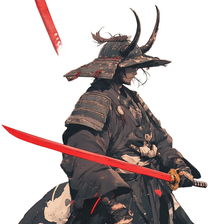 Horned Samurai Vinyl Car Decal Sticker – Waterproof & UV-Resistant 8"