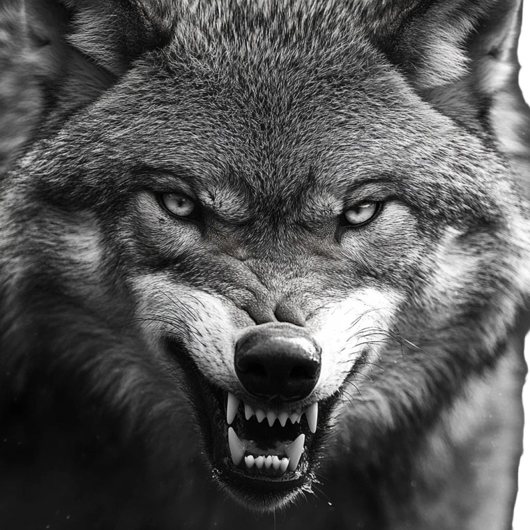 Angry Wolf V5 Vinyl Car Decal Sticker – Waterproof & UV-Resistant 8"