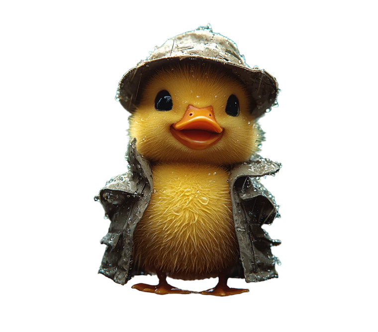 Duckling In Raincoat V2 Vinyl Car Decal Sticker – Waterproof & UV-Resistant 8"