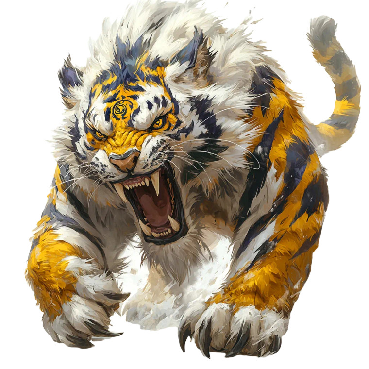 Mighty White Tiger Vinyl Car Decal Sticker – Waterproof & UV-Resistant 8"