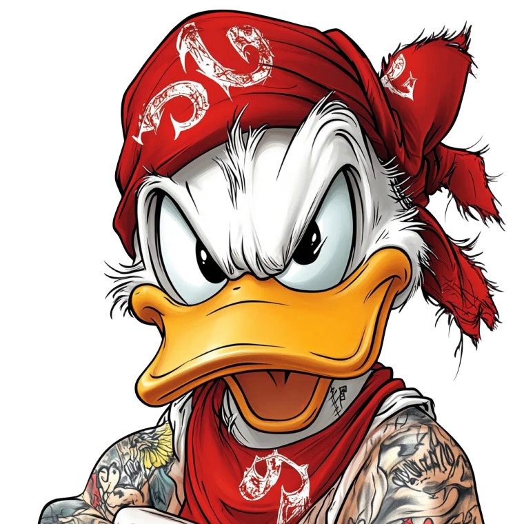 Angry Tattooed Donald Vinyl Car Decal Sticker – Waterproof & UV-Resistant 8" Angry Tattooed Donald Vinyl Car Decal Sticker – Waterproof & UV-Resistant 8"