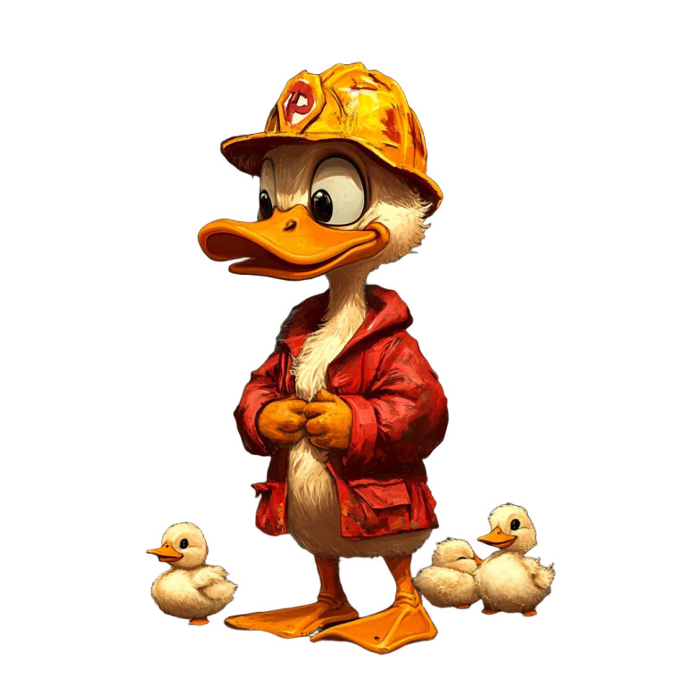 Sad Fire Duck Vinyl Car Decal Sticker – Waterproof & UV-Resistant 8"