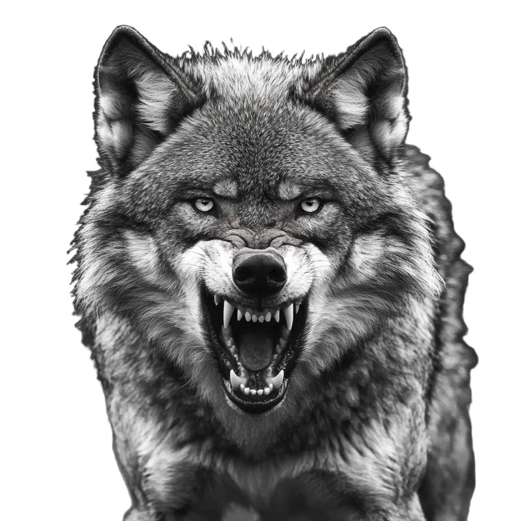 Angry Wolf Portrait V4 Vinyl Car Decal Sticker – Waterproof & UV-Resistant 8"