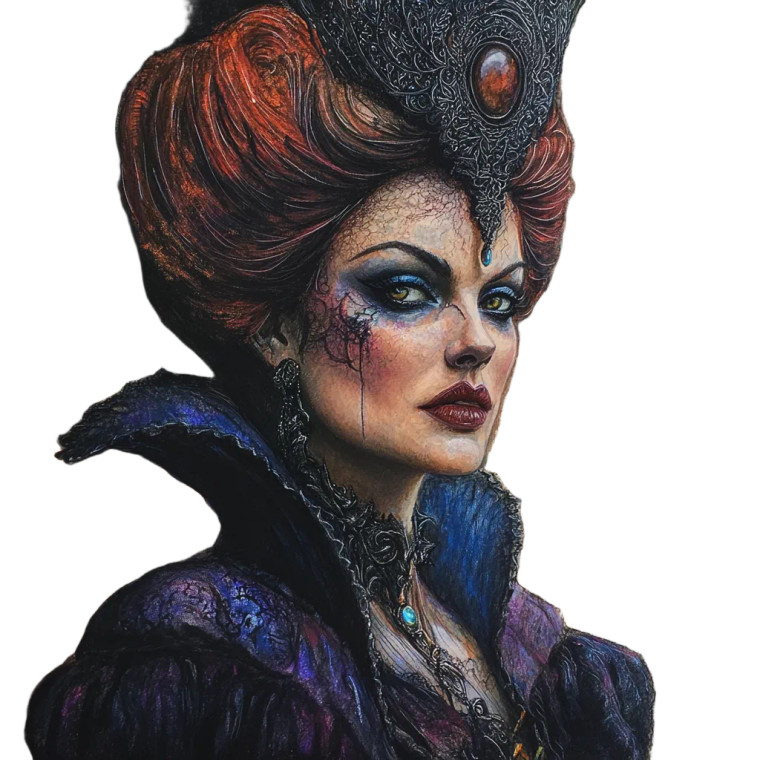 Gothic Cinderella Stepmother Vinyl Car Decal Sticker – Waterproof & UV-Resistant 8"
