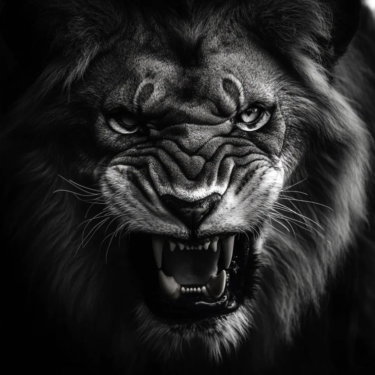 Growling Lion V2 Vinyl Car Decal Sticker – Waterproof & UV-Resistant 8"