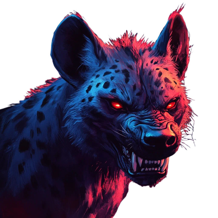Stylized Hyena Vinyl Car Decal Sticker – Waterproof & UV-Resistant 8"