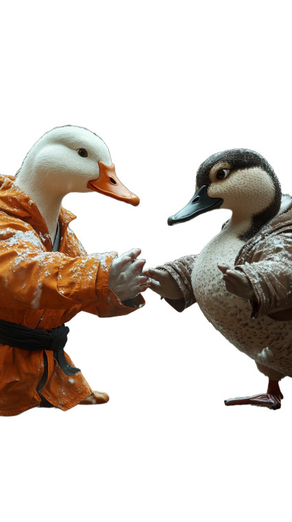 Monk Goose Vs Duck Vinyl Car Decal Sticker – Waterproof & UV-Resistant 8"