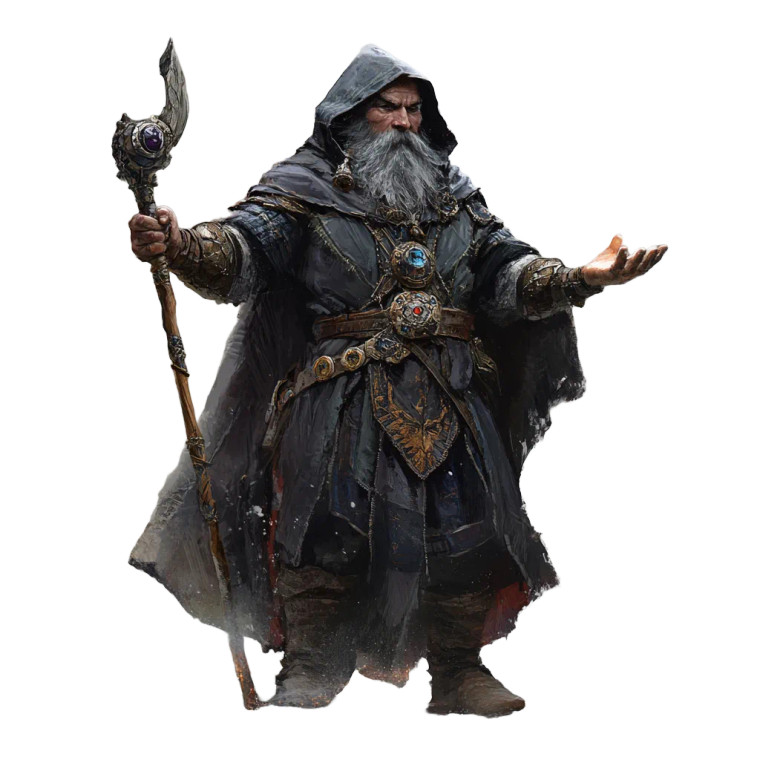 Dwarf Geomancer Wizard Vinyl Car Decal Sticker – Waterproof & UV-Resistant 8"