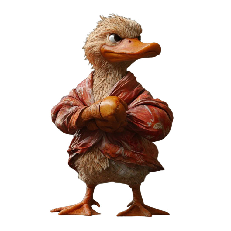 Duck Karate Fight Vinyl Car Decal Sticker – Waterproof & UV-Resistant 8"