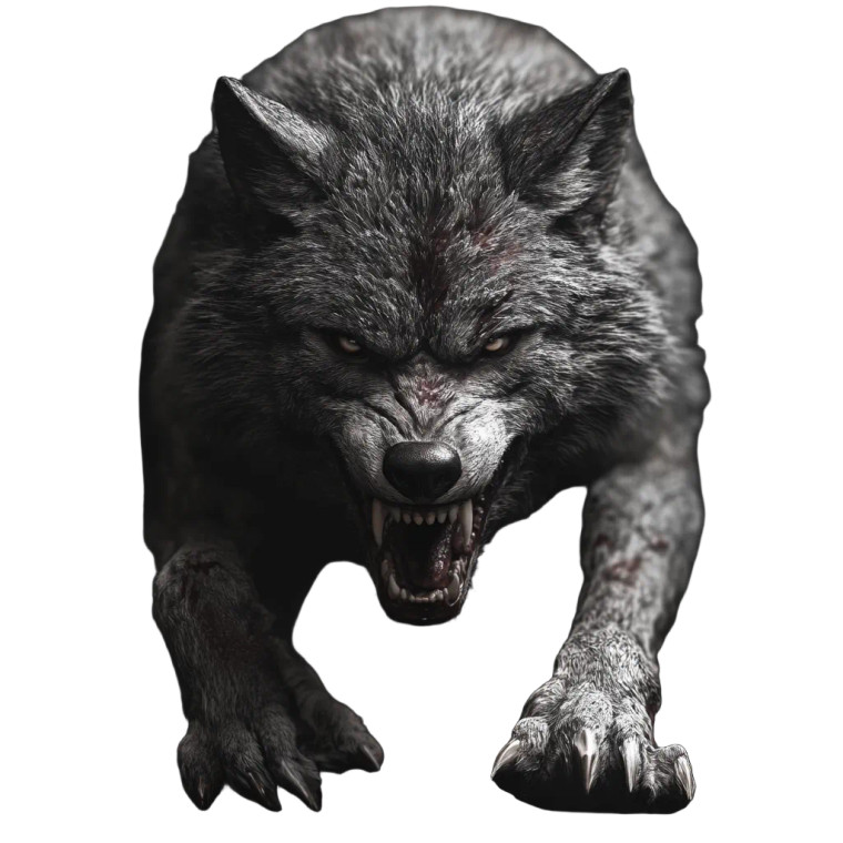 Aggressive Wolf V4 Vinyl Car Decal Sticker – Waterproof & UV-Resistant 8"