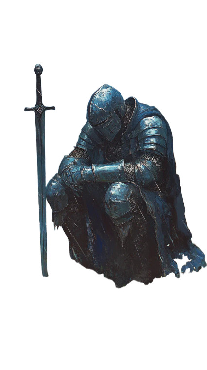 Medieval Knight Resting V7 Vinyl Car Decal Sticker – Waterproof & UV-Resistant 8"