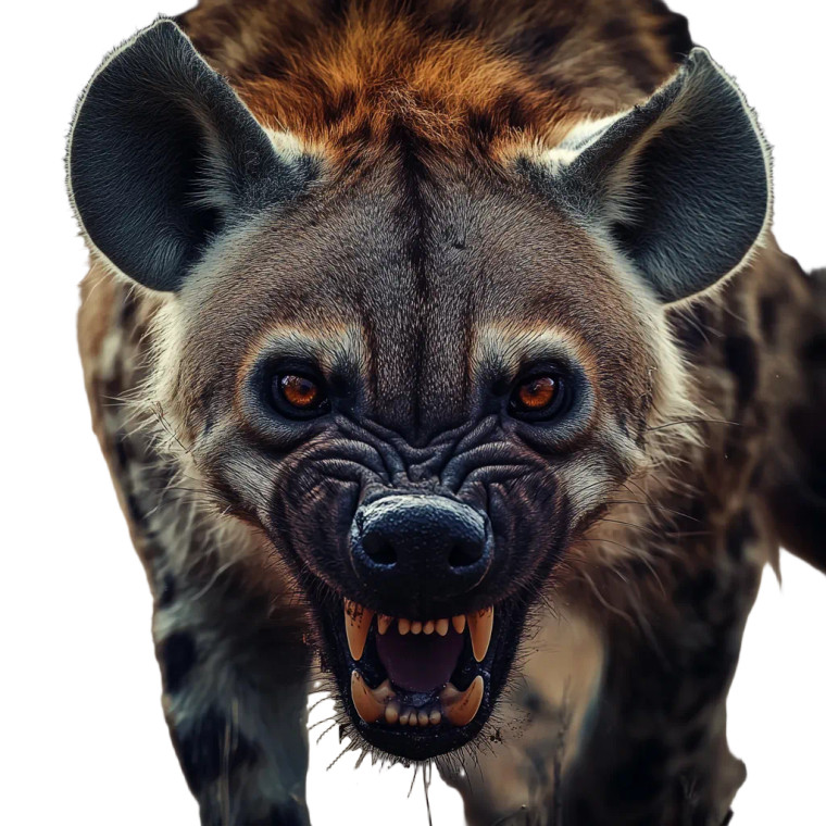 Angry Hyena Close-Up Vinyl Car Decal Sticker – Waterproof & UV-Resistant 8"