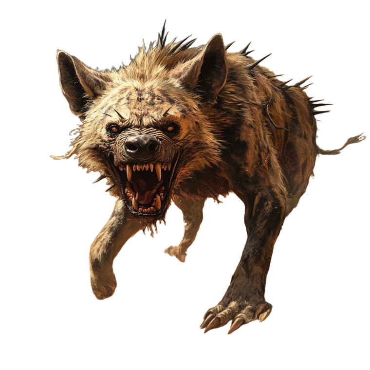 Spiky Hyena Vinyl Car Decal Sticker – Waterproof & UV-Resistant 8"