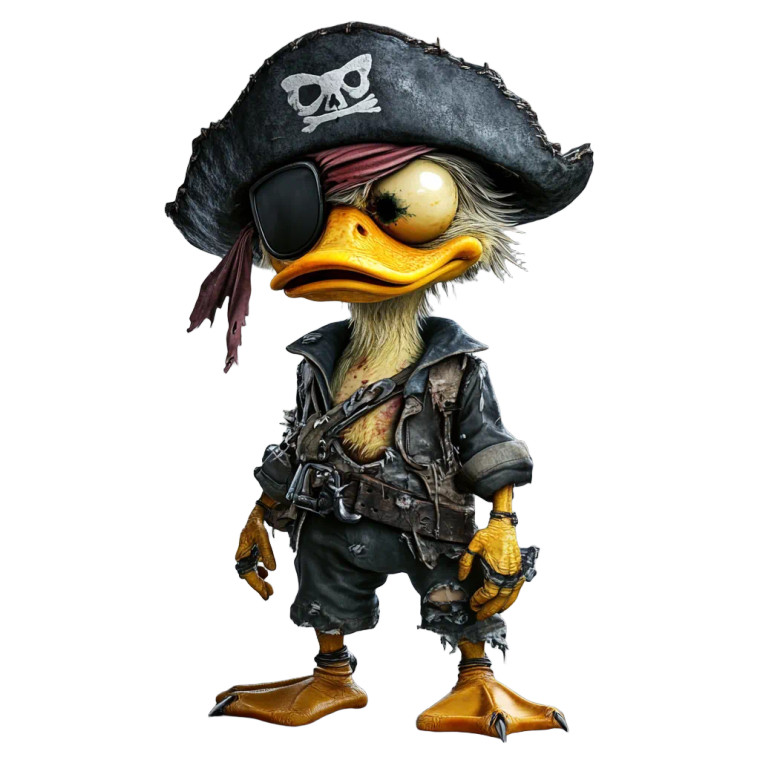 Zombie Pirate Duck Vinyl Car Decal Sticker – Waterproof & UV-Resistant 8"
