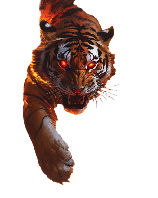 Flaming Tiger V2 Vinyl Car Decal Sticker – Waterproof & UV-Resistant 8"