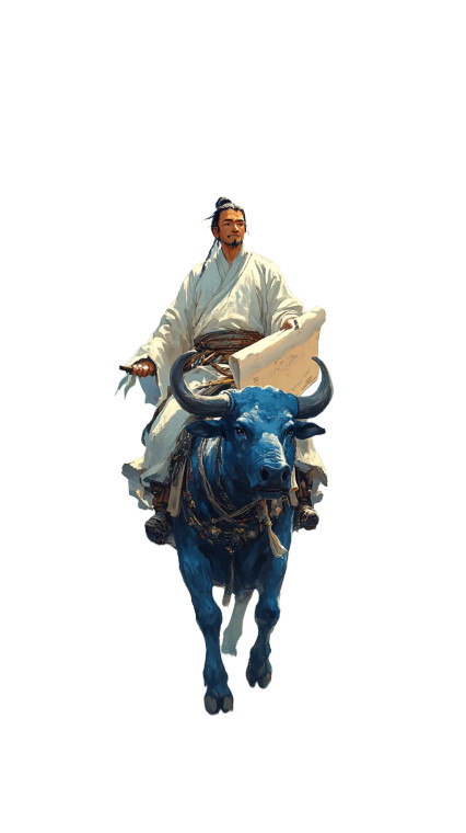 Laozi On Blue Ox Vinyl Car Decal Sticker – Waterproof & UV-Resistant 8"