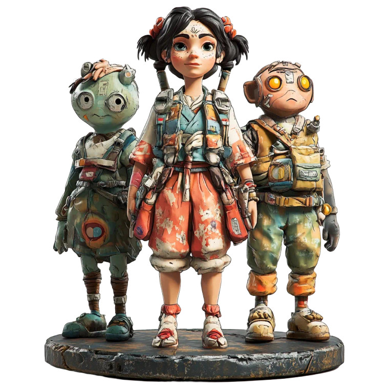 Three Characters Vinyl Car Decal Sticker – Waterproof & UV-Resistant 8"